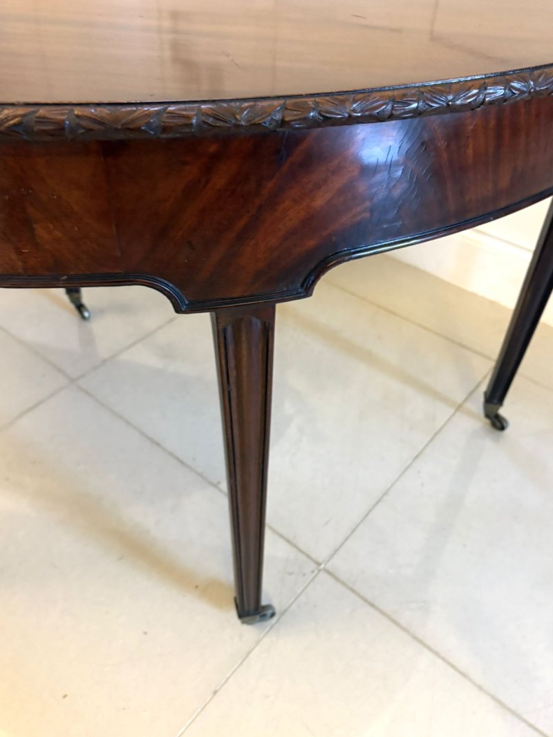 Large Pair of Antique Victorian Mahogany Demilune Console Tables